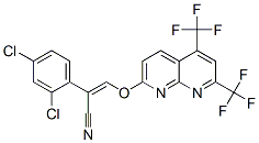 Benzeneacetonitrile, alpha-[[[5,7-bis(trifluoromethyl)-1,8-naphthyridin-2-yl]oxy]methylene]-2,4-dichloro- (9CI) Struktur