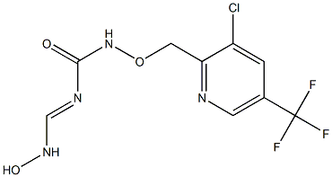 N-{[3-chloro-5-(trifluoromethyl)-2-pyridinyl]methoxy}-N-[(hydroxyimino)methyl]urea Struktur