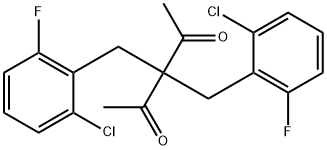 3,3-bis(2-chloro-6-fluorobenzyl)-2,4-pentanedione Struktur