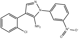 4-(2-chlorophenyl)-1-(3-nitrophenyl)-1H-pyrazol-5-amine Struktur