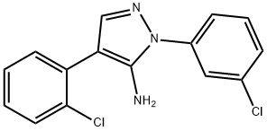 4-(2-chlorophenyl)-1-(3-chlorophenyl)-1H-pyrazol-5-amine Struktur