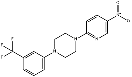 1-(5-nitro-2-pyridinyl)-4-[3-(trifluoromethyl)phenyl]piperazine Struktur