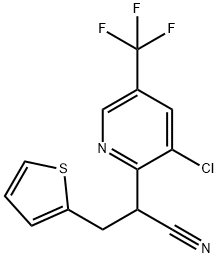 2-[3-chloro-5-(trifluoromethyl)-2-pyridinyl]-3-(2-thienyl)propanenitrile Struktur