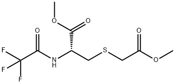 S-(2-Methoxy-2-oxoethyl)-N-(trifluoroacetyl)-L-cysteine methyl ester Struktur