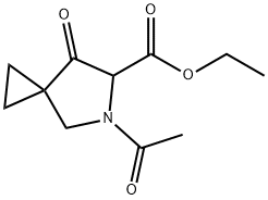 ethyl 5-acetyl-7-oxo-5-azaspiro[2.4]heptane-6-carboxylate Struktur