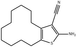 2-amino-4,5,6,7,8,9,10,11,12,13-decahydrocyclododeca[b]thiophene-3-carbonitrile(SALTDATA: FREE) Struktur