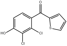 2,3-dichloro-4-hydroxyphenyl 2-thienyl ketone Struktur