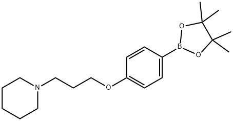 1-(3-(4-(4,4,5,5-Tetramethyl-1,3,2-dioxaborolan-2-yl)phenoxy)propyl)piperidine Struktur