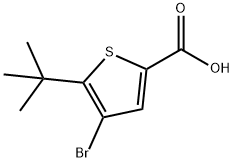 4-Bromo-5-(1,1-dimethylethyl)-2-thiophenecarboxylicacid Struktur