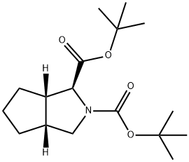 Hexahydro-cyclopenta[c]pyrrole-1,2-dicarboxylic acid di-tert-butyl ester Struktur