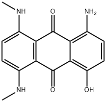 1-amino-4-hydroxy-5,8-bis(methylamino)anthraquinone Struktur