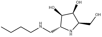 3,4-Pyrrolidinediol, 2-[(butylamino)methyl]-5-(hydroxymethyl)-, (2R,3R,4S,5R)- (9CI) Struktur