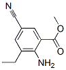 Benzoic acid, 2-amino-5-cyano-3-ethyl-, methyl ester (9CI) Struktur