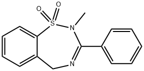 2,5-Dihydro-2-methyl-3-phenyl-1,2,4-benzothiadiazepine 1,1-dioxide Struktur