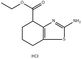 2-AMino-4,5,6,7-tetrahydro-benzothiazole-4-carboxylic acid ethyl ester hydrochloride Struktur