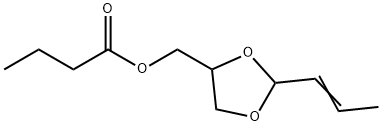 [2-(1-propenyl)-1,3-dioxolan-4-yl]methyl butyrate Struktur