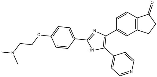 1H-Inden-1-one, 5-[2-[4-[2-(diMethylaMino)ethoxy]phenyl]-5-(4-pyridinyl)-1H-iMidazol-4-yl]-2,3-dihydro- Struktur