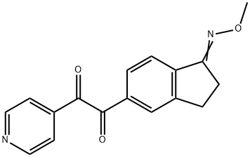 1,2-Ethanedione, 1-[2,3-dihydro-1-(MethoxyiMino)-1H-inden-5-yl]-2-(4-pyridinyl)- Struktur