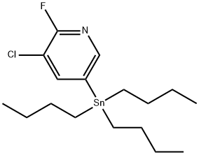 2-Chloro-3-fluoro-5-(tributylstannyl)pyridine Struktur