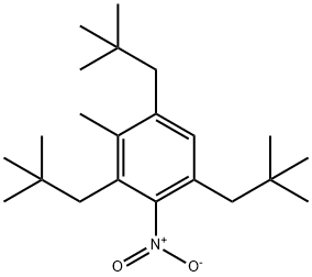 1,3,5-Tris(2,2-dimethylpropyl)-2-methyl-4-nitrobenzene Struktur