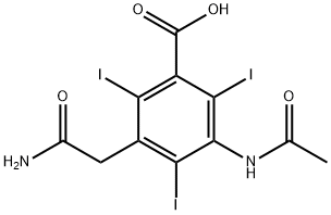 3-(Acetylamino)-5-(2-amino-2-oxoethyl)-2,4,6-triiodobenzoic acid Struktur