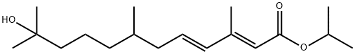 (2E,4E)-11-Hydroxy-3,7,11-trimethyl-2,4-dodecadienoic acid isopropyl ester Struktur