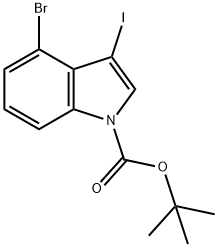 4-BROMO-3-IODOINDOLE-1-CARBOXYLIC ACID TERT-BUTYL ESTER Struktur