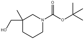 tert-butyl 3-(hydroxymethyl)-3-methylpiperidine-1-carboxylate Struktur