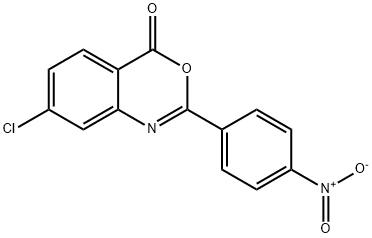 7-Chloro-2-(p-nitrophenyl)-4H-3,1-benzoxazin-4-one Struktur