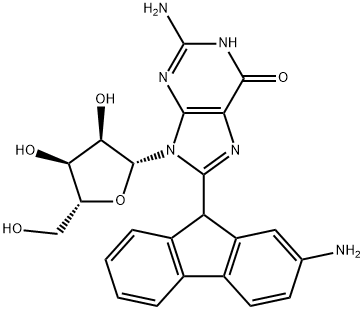 N-(guanosin-8-yl)-2-aminofluorene Struktur