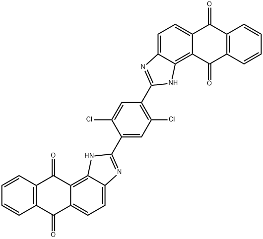 2,2'-(2,5-dichloro-1,4-phenylene)bis(1H-anthra[1,2-d]imidazole-6,11-dione) Struktur