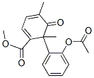 6-[2-(Acetyloxy)phenyl]-4,6-dimethyl-5-oxo-1,3-cyclohexadiene-1-carboxylic acid methyl ester Struktur