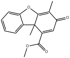 3,9b-Dihydro-4,9b-dimethyl-3-oxo-1-dibenzofurancarboxylic acid methyl ester Struktur