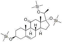 Pregn-5-en-11-one, 3,17,20-tris[(trimethylsilyl)oxy]-, (3beta,20S)- Struktur