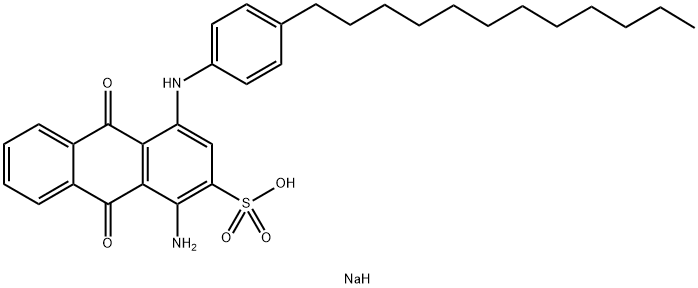 2-Anthracenesulfonic acid, 1-amino-4-[(4-dodecylphenyl)amino]-9,10-dihydro-9,10-dioxo-, monosodium salt Struktur