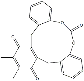 [4,5-Dimethyl-3,6-dioxo-1,4-cyclohexadiene-1,2-diyldi(methyleneoxy)]bis(formic acid phenyl) ester Struktur