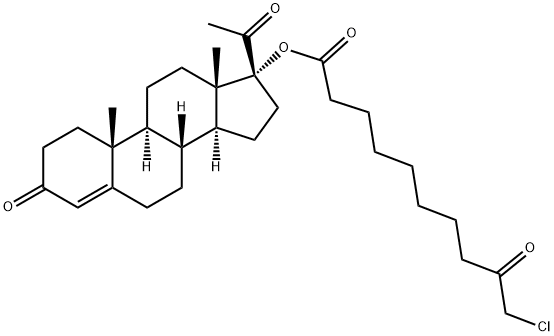 17-Hydroxyprogesterone 17-(9-oxo-10-chlorodecanoate)  Struktur