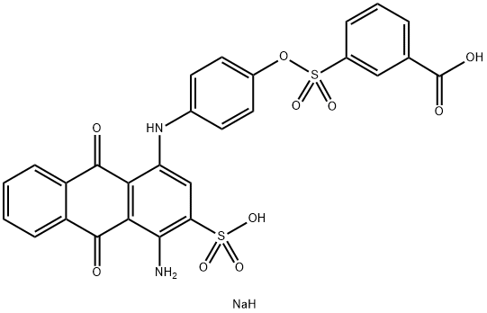 disodium 3-[[4-[(4-amino-9,10-dihydro-9,10-dioxo-3-sulphonato-1-anthryl)amino]phenoxy]sulphonyl]benzoate Struktur