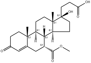 (17R)-17-Hydroxy-3-oxopregn-4-ene-7α,21-dicarboxylic acid 7-methyl ester Struktur