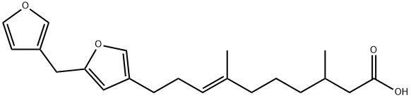 (E)-10-[5-(3-Furylmethyl)furan-3-yl]-3,7-dimethyl-7-decenoic acid Struktur