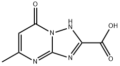 1,7-dihydro-5-methyl-7-oxo-1,2,4-triazolo[1,5-a]pyrimidine-2-carboxylic acid Struktur