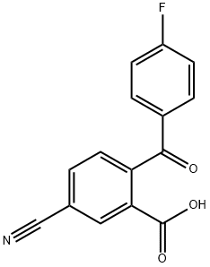 5-Cyano-2-(4-fluorobenzoyl)benzoic Acid Struktur