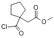 Cyclopentaneacetic acid, 1-(chlorocarbonyl)-, methyl ester (9CI) Struktur