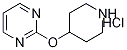 2-(Piperidin-4-yloxy)-pyriMidine hydrochloride, 98+% C9H14ClN3O, MW: 215.68 Struktur