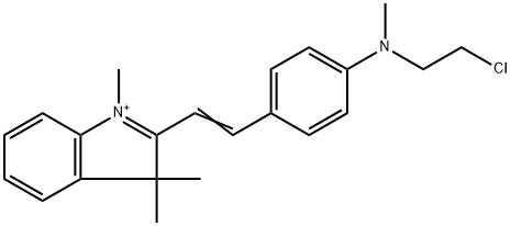 2-[2-[4-[(2-chloroethyl)methylamino] phenyl] ethenyl]-1,3,3-trimethyl-3H-Indolium Struktur