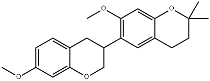 3,3',4,4'-Tetrahydro-7,7'-dimethoxy-2,2'-dimethyl-3,6'-bi(2H-1-benzopyran) Struktur