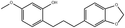 2-[3-(1,3-Benzodioxol-5-yl)propyl]-5-methoxyphenol Struktur