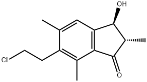 (2S,3S)-6-(2-Chloroethyl)-2,3-dihydro-3-hydroxy-2,5,7-trimethyl-1H-inden-1-one Struktur