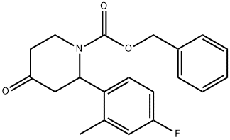 Benzyl 2-(4-fluoro-2-methylphenyl)-4-oxopiperidine-1-carboxylate Struktur