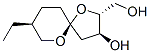 1,6-Dioxaspiro[4.5]decane-2-methanol,8-ethyl-3-hydroxy-,(2R,3S,5S,8S)-(9CI) Struktur